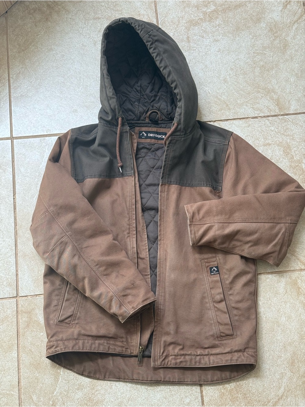 Dri-duck Men’s Duotone Brown Hooded Canvas Work Jacket